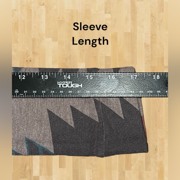 Enti Womens Southwest Tunic Hoodie Medium Gray Knit Drawstring Pullover Pockets - Picture 7 of 7